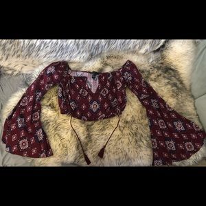 Hippy Crop Top with Wide Arm Detail